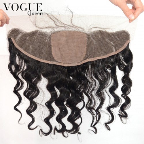 Human Virgin Hair 13x4 Silk Base Lace Frontal Closure,Loose Wave Frontal With Baby Hair